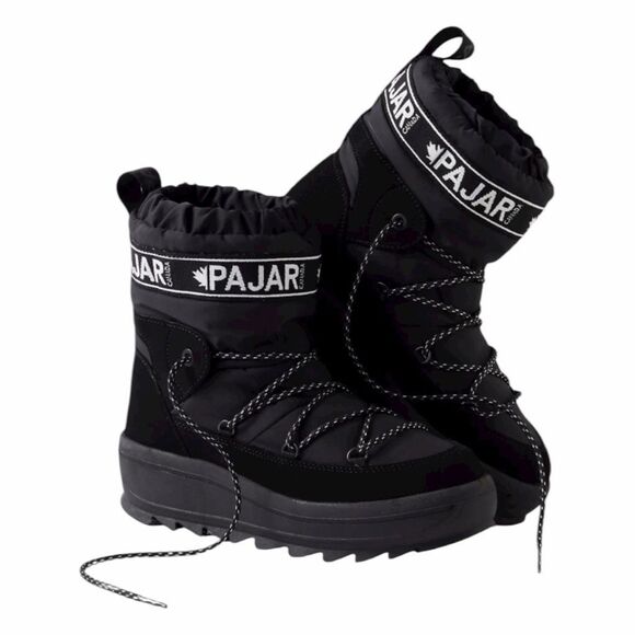 Pajar CANADA Galaxy Snow Boots Waterproof Nylon Pull-On Black Woman's 9 - Picture 1 of 11